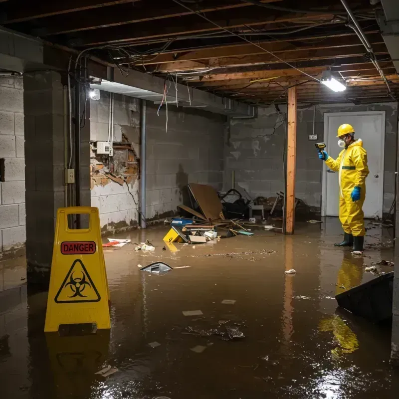 Flooded Basement Electrical Hazard in Carmi, IL Property